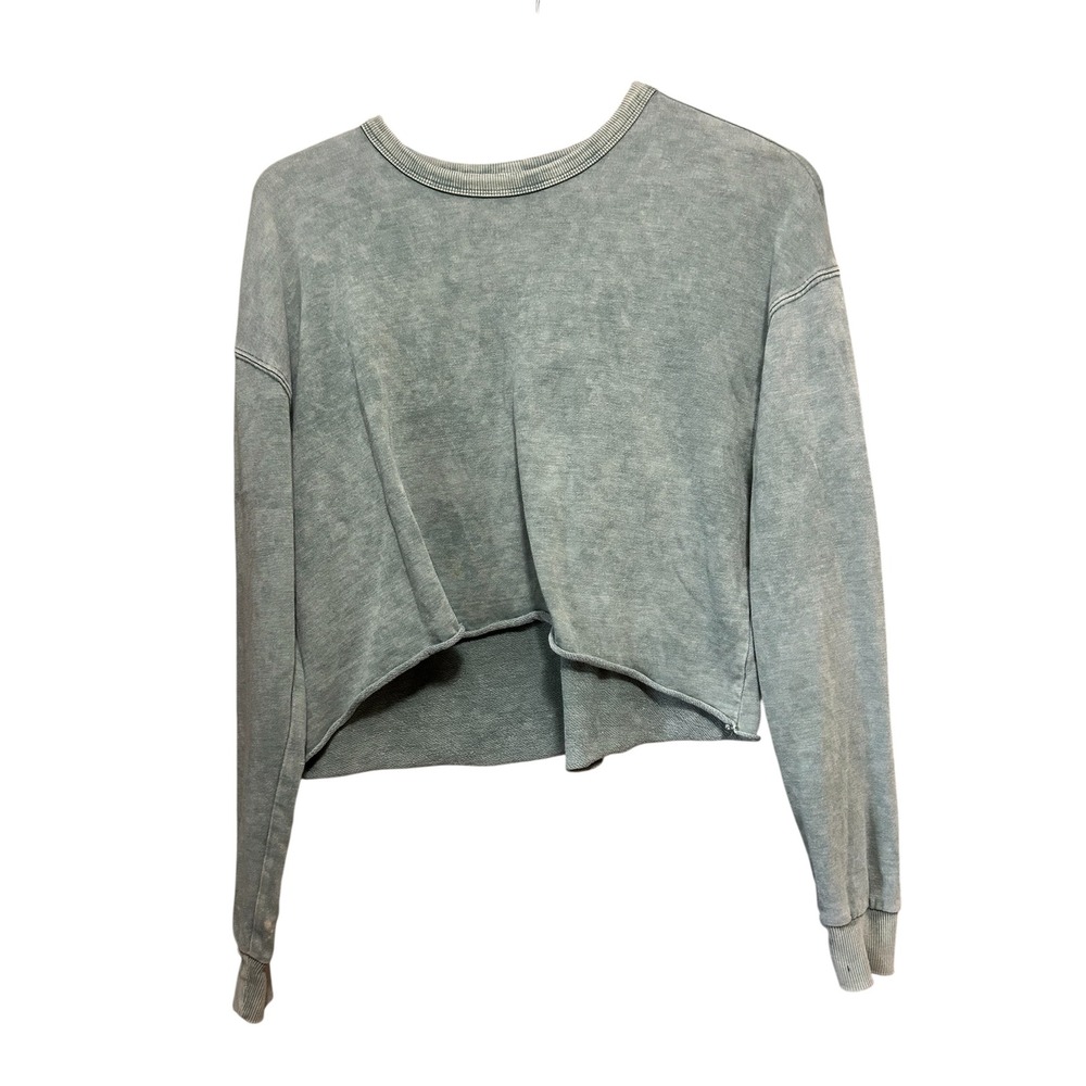 Wild Fable Womens Acid Wash Cropped Sweatshirt Pullover Top XS